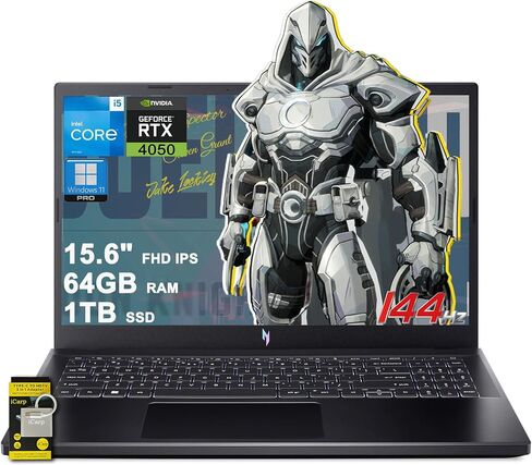 Acer Nitro V 15 Gaming Labtop 15.6 "FHD IPS 144Hz AMD 6-CORE RYZEN 5 7535HS 16GB DDR5 1TB SSD GEFORCE RTX 4050 BACKLIT USB-WIN11PRO W/ICP ملحق in Saudi Arabia