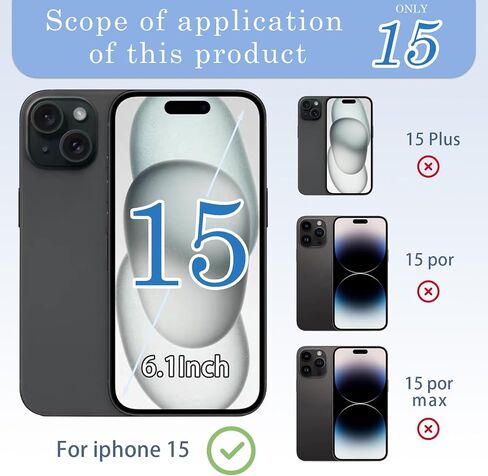 15 Back Glass Replacement with Metal Camera Frame and Lens Glass &Magnet for iPhone 15 (6.1-inch Black) & Includes Replacement Tools in Saudi Arabia