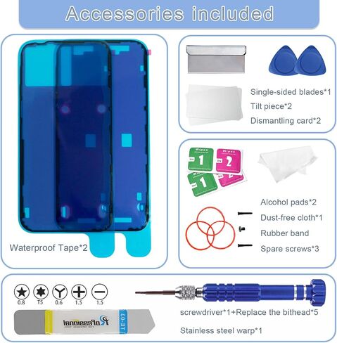 15 Back Glass Replacement with Metal Camera Frame and Lens Glass &Magnet for iPhone 15 (6.1-inch Black) & Includes Replacement Tools in Saudi Arabia