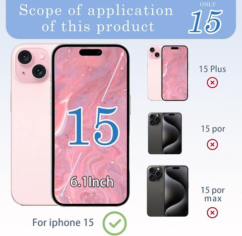 15 Back Glass Replacement with Metal Camera Frame and Lens Glass &Magnet for iPhone 15 (6.1-inch Black) & Includes Replacement Tools in Saudi Arabia
