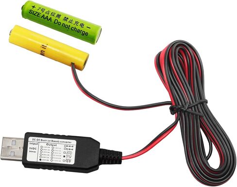 تزيل البطارية استبدال مجموعة محول إمدادات الطاقة USB ، 5 فولت إلى 1.5 فولت/3V/4.5V/6V/9V ، 1-4 AA/AAA كابلات 200 سم توصيل Multi لضوء LED (3AA-4.5V) in Kuwait