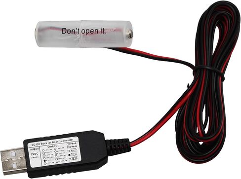 Battery Eliminator Replace USB Power Supply Converter Kit, 5V to 1.5V/3V/4.5V/6V/9V, 1-4 AA/AAA Cables 200cm Connect Multi for LED Light (3AA-4.5V) in Kuwait