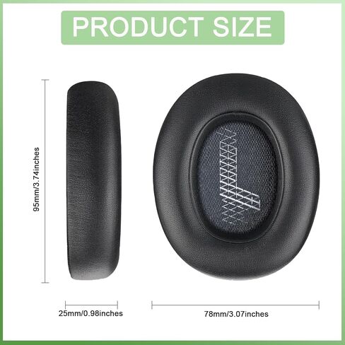 hopopower Replacement Earpads for JBL Live 650(650NC 650BTNC)/Live 660 (660NC 660BTNC)/JBL E65 E65BTNC/ Duet NC, Ear Pads Cushions with Noise Isolation Memory Foam,Soft Protein Leather (Dark Black) in Saudi Arabia