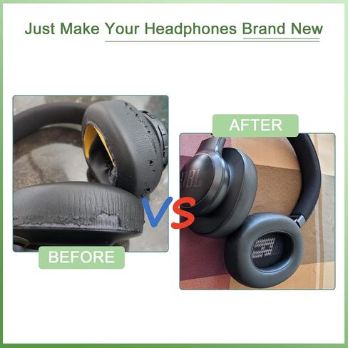 hopopower Replacement Earpads for JBL Live 650(650NC 650BTNC)/Live 660 (660NC 660BTNC)/JBL E65 E65BTNC/ Duet NC, Ear Pads Cushions with Noise Isolation Memory Foam,Soft Protein Leather (Dark Black) in Saudi Arabia