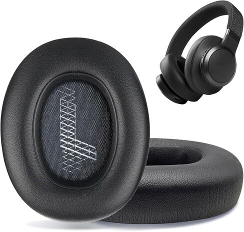 hopopower Replacement Earpads for JBL Live 650(650NC 650BTNC)/Live 660 (660NC 660BTNC)/JBL E65 E65BTNC/ Duet NC, Ear Pads Cushions with Noise Isolation Memory Foam,Soft Protein Leather (Dark Black) in Saudi Arabia