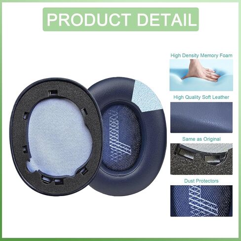 hopopower Replacement Earpads for JBL Live 650(650NC 650BTNC)/Live 660 (660NC 660BTNC)/JBL E65 E65BTNC/ Duet NC, Ear Pads Cushions with Noise Isolation Memory Foam,Soft Protein Leather (Dark Black) in Kuwait