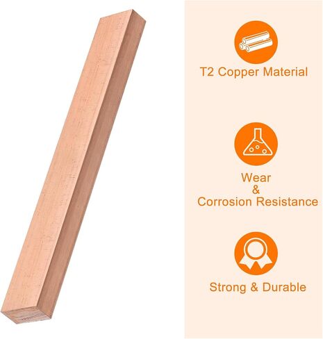 uxcell Copper Flat Bar, 0.31" Thickness x 0.98" Width x 5.91" Length Copper Bus Bar Stock Plate Mill for Electrical (8mm x 25mm x 150mm) in Saudi Arabia