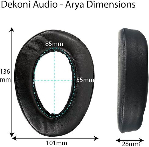 Dekoni Audio Earpads لـ Hifiman Arya Open Back Headphones | استبدال وسادات الأذن لسماعات Hifiman Ananda ، Edition X ، HE1000 V2 | وسائد أذن رغوة الذاكرة ، سوداء (مسجل الأغنام النخبة) in Kuwait