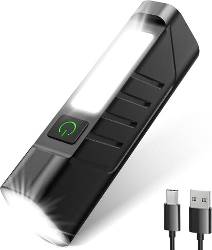 Rechargeable EDC Flashlight with Red Beam and White LED Combo, 900 Lumens Portable Pocket Lights, USB-C Charging, IPX4, Triple Sources for Outdoors Emergency Working (Black) in Saudi Arabia