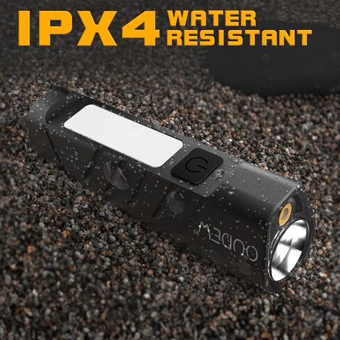 Rechargeable EDC Flashlight with Red Beam and White LED Combo, 900 Lumens Portable Pocket Lights, USB-C Charging, IPX4, Triple Sources for Outdoors Emergency Working (Black) in Saudi Arabia