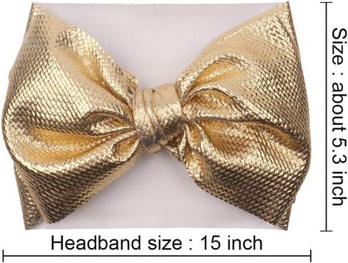 ربطة رأس للأطفال من YanJie باللون الذهبي والفضي مقاس 5 بوصات، ربطة رأس فوضوية كبيرة قابلة للتمدد باللون البرونزي، عصابة رأس على شكل عمامة، قطعتان/الحزمة (5-TJ-Cailan) in Kuwait