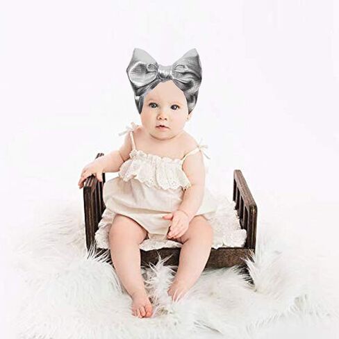 ربطة رأس للأطفال من YanJie باللون الذهبي والفضي مقاس 5 بوصات، ربطة رأس فوضوية كبيرة قابلة للتمدد باللون البرونزي، عصابة رأس على شكل عمامة، قطعتان/الحزمة (5-TJ-Cailan) in Kuwait