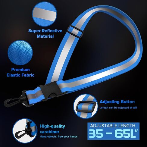 Simket Reflective Running Gear, High Visibility Reflective Belt for Hiking Walking Biking, Military Reflective Sash for Body Wrist (3 Pcs) in Kuwait