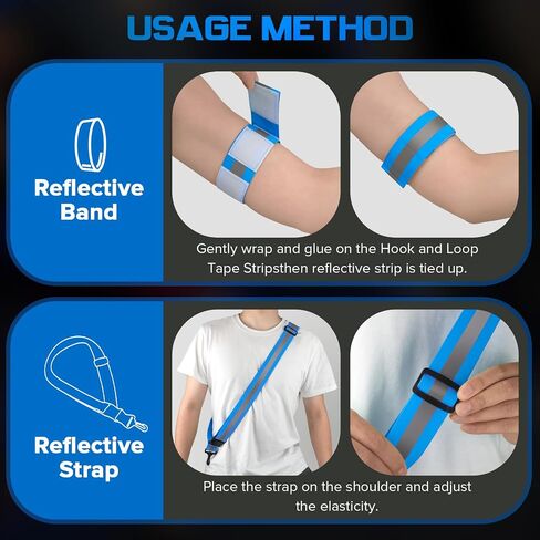 Simket Reflective Running Gear, High Visibility Reflective Belt for Hiking Walking Biking, Military Reflective Sash for Body Wrist (3 Pcs) in Kuwait