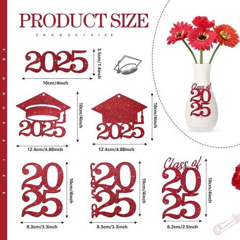 Jutom 48 Pcs Glitter 2024 Cutouts Tags 2024 Graduation Cutouts 2024 Decoration Party Favor Tag Class of 2024 Centerpiece with 708.6 Inch Rope for 2024 Graduation and New Year Party Decoration (Black) in Saudi Arabia