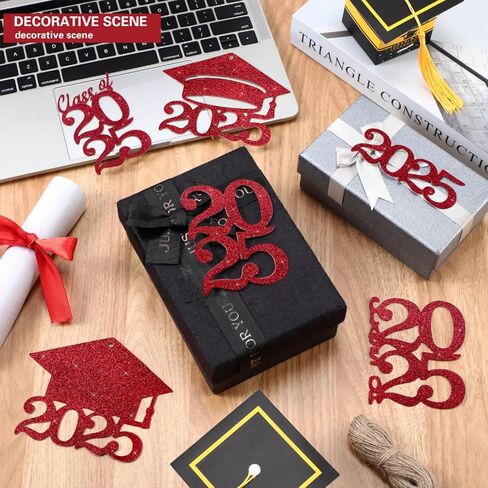 Jutom 48 Pcs Glitter 2024 Cutouts Tags 2024 Graduation Cutouts 2024 Decoration Party Favor Tag Class of 2024 Centerpiece with 708.6 Inch Rope for 2024 Graduation and New Year Party Decoration (Black) in Saudi Arabia