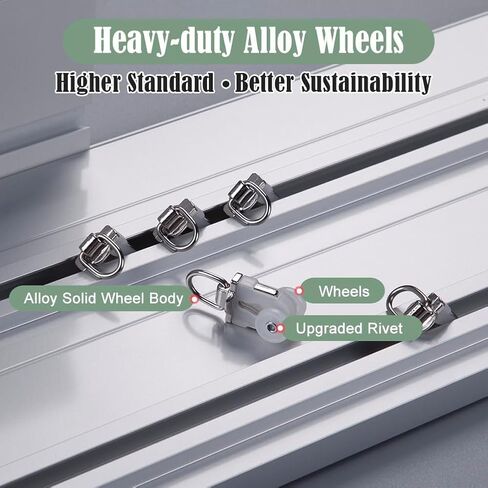 ستارة ZSHINE ثلاثة في واحد بمسارات مزدوجة وستارة سقفية للتعليق لغرفة المعيشة وغرفة النوم (13.1 قدم رمادي) in Kuwait