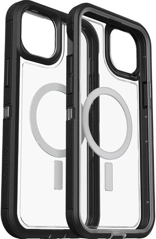 حافظة شفافة لهاتف Apple iPhone 14 / iPhone 13 Defender Series XT من OTTERBOX مع MagSafe - كريستال أسود (77-90062)، حماية من السقوط بمعايير عسكرية 5X in Saudi Arabia