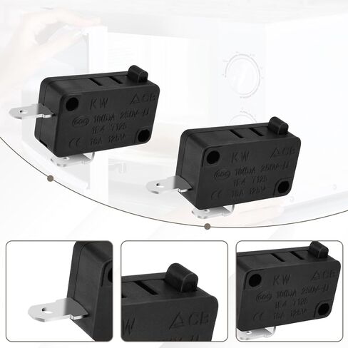3 Pcs KW3AT-16A Microwave Oven Door Switch, 16A 125VAC Microwave Oven Door Switch Replacement Part (2X Normally Open + 1x Normally Closed) in Saudi Arabia