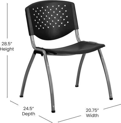 Flash Furniture HERCULES -5 Pack 880 lb. Capacity Green Plastic Stack Chair | Comfortable Seating with Durable Design in Saudi Arabia