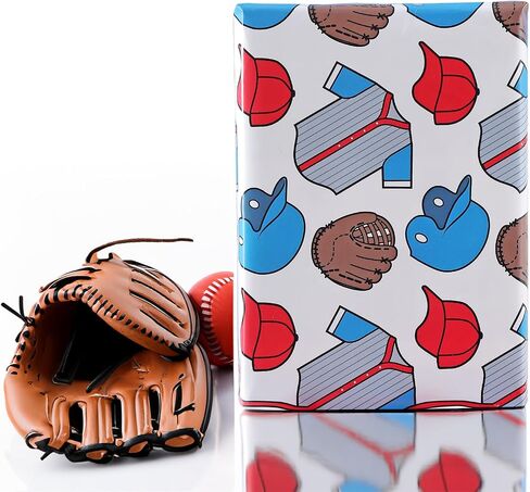 Dtiafu 3D Effect Baseball Wrapping Paper - Sport Wrapping Paper - Unique Design For Girls Boys Women Birthday Baby Shower Holiday - 20 X 28Inch Per Sheet（6 Sheets in Saudi Arabia