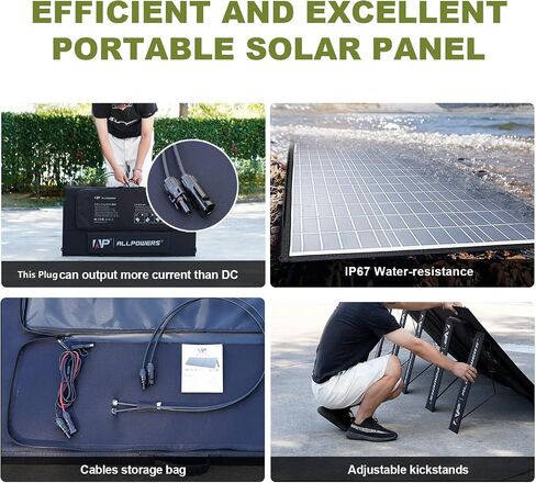 ALLPOWERS SP039 600W Monocrystalline Portable Solar Panel Waterproof IP67 RV Solar Panel Kit with 44V Output Foldable Solar Charger for Outdoor Adventures Power Outage Solar Generator in Saudi Arabia