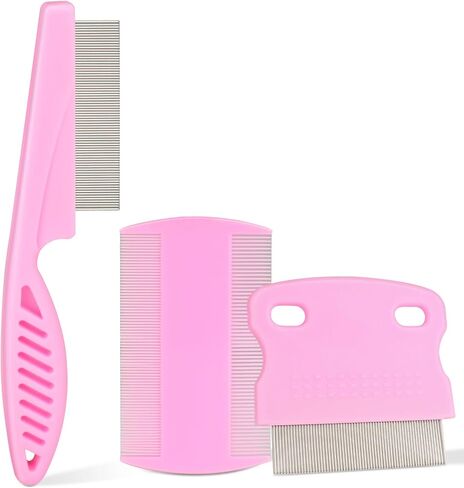 4 Pack Double sided Pet Combs,Fine Tooth Comb, Grooming Flea Tick Lice Dandruff Removal Fine Tooth Hair Combs for Cats Dogs Puppy in Kuwait