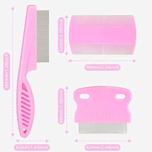 4 Pack Double sided Pet Combs,Fine Tooth Comb, Grooming Flea Tick Lice Dandruff Removal Fine Tooth Hair Combs for Cats Dogs Puppy in Kuwait
