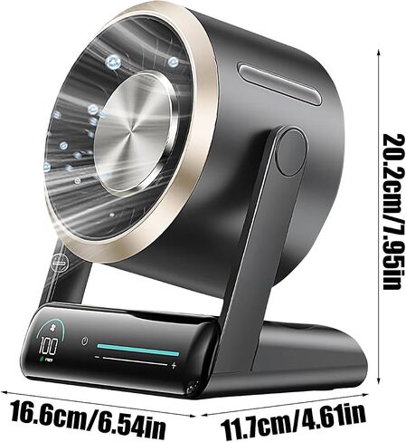 مروحة مكتب هادئة - سطح المكتب البارد Small Fan Cooler - Air Circulator 100 سرعات ، إكسسوارات سفر رقمية هادئة قابلة لإعادة الشحن لغرفة نوم التخييم في الهواء الطلق in Kuwait