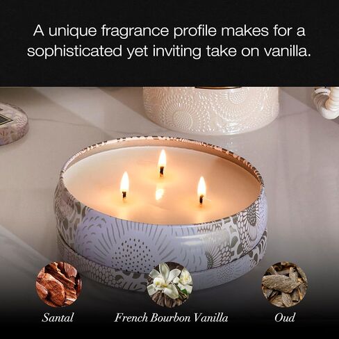 Voluspa 3 Wick Tin Candle - Santal Vanille by Voluspa for Unisex - 12 oz Candle in Saudi Arabia