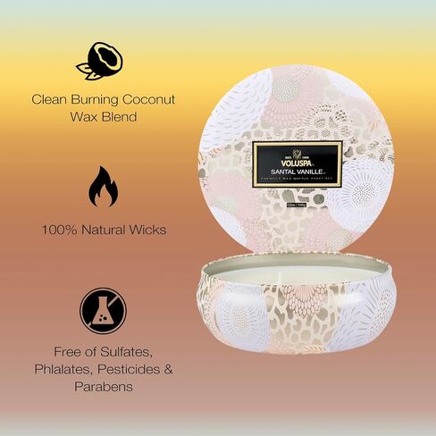 Voluspa 3 Wick Tin Candle - Santal Vanille by Voluspa for Unisex - 12 oz Candle in Saudi Arabia