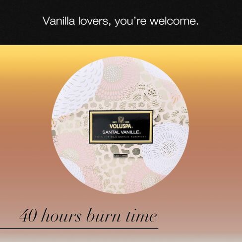 Voluspa 3 Wick Tin Candle - Santal Vanille by Voluspa for Unisex - 12 oz Candle in Saudi Arabia