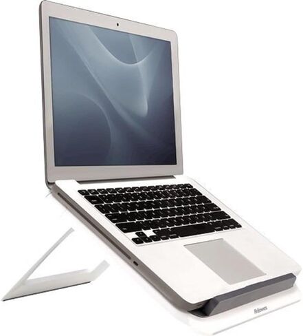 FOMSAF Fellowes I-Spire Series Laptop Stand for Desk Adjustable Height Portable Laptop Riser for The Home and Office - Max Monitor Size 17", Max Weight 4KG - White in Saudi Arabia