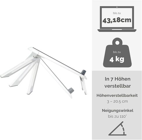 FOMSAF Fellowes I-Spire Series Laptop Stand for Desk Adjustable Height Portable Laptop Riser for The Home and Office - Max Monitor Size 17", Max Weight 4KG - White in Saudi Arabia