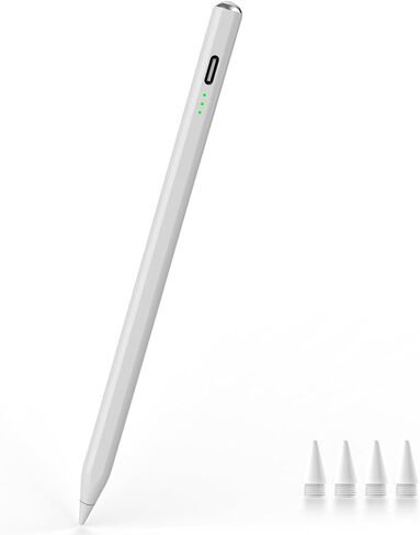 Pen Stylus for iPad 2018-2025 | قلم رصاص مغناطيسي مع عرض بطارية LED | شحن سريع | نصيحة بدقة 1.5 مم | متوافق مع iPad Pro/Air/Mini 6-10th Gen in Saudi Arabia