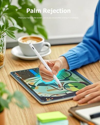 Pen Stylus for iPad 2018-2025 | قلم رصاص مغناطيسي مع عرض بطارية LED | شحن سريع | نصيحة بدقة 1.5 مم | متوافق مع iPad Pro/Air/Mini 6-10th Gen in Saudi Arabia