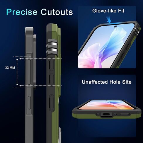 قضية Deerlamn لـ Samsung Galaxy A36 5G ، حالة Galaxy A56 مع غطاء الكاميرا الشريحة+واقي الشاشة ، Ring Ring Ring Sgenter Groof Green-Olive Green in Kuwait