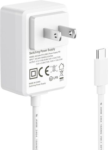 27W Power Supply Adapter for Raspberry Pi 5, USB-C 5.1V/5A PD Power Supply for Rasp Pi 5, GaN PD Power Supply Unit in Saudi Arabia