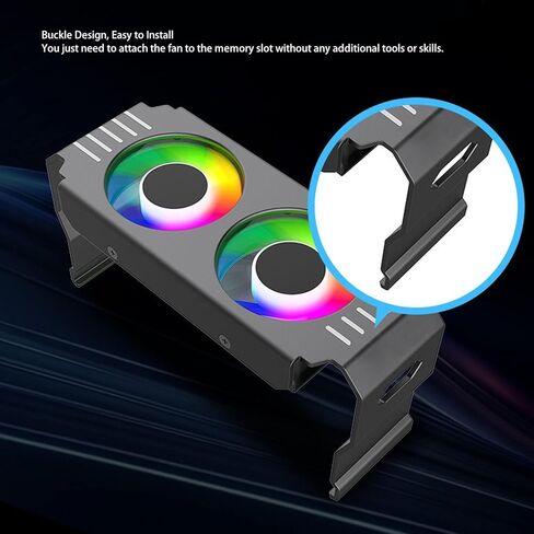 مراوح ARGB لذاكرة Computer Memory Cooler ، بالوعة حرارة وحدة الذاكرة مع تأثير ضوء مزامنة ARGB 5V 3 PIN ، التحكم في درجة حرارة PWM ، دعم DDR DDR3 DDR3 DDR5 (أسود) in Kuwait