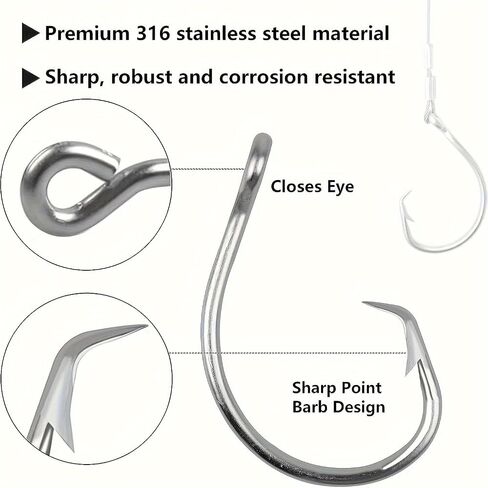 YOTO Heavy Duty Shark Rig for Surf Fishing – 4PCS Stainless Steel Wire Leader, Durable Hooks & Swivels, Perfect for Shark & Big Game Fishing in Saudi Arabia