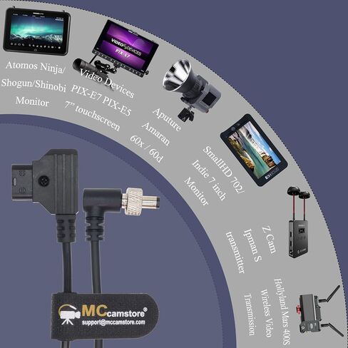D-Tap to Locking DC 5.5 2.1 Monitor Power Cable for Video Devices PIX-E7 PIX-E5 7 Touchscreen Display Hollyland Mars 400s (100cm/39.3in, Angle Locking DC) in Kuwait