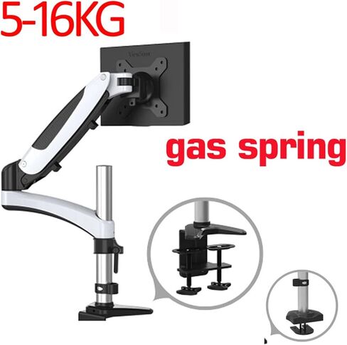 GST112 الألومنيوم 27 "5-16 كجم 360 تدوير 2 ذراع المشبك GROMMET غاز غاز غاز غاز LCD شاشة شاشة سطح المكتب مع القطب (GST112G-A) in Kuwait