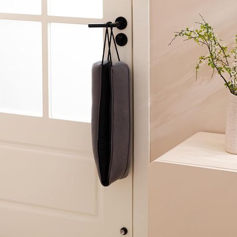 Sunolga 32" Weighted Door Draft Stopper Under Door Noise Air Stopper 2LB, Triangular Column Sound Proof Draft Guard for Doors and Windows, Machine Washable - Black in Kuwait