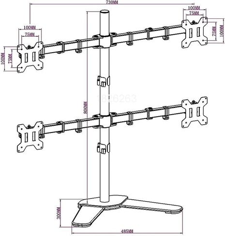سطح المكتب حامل كامل 360 درجة 4 شاشات شاشة حامل 10 "-24" LCD LED شاشة Mount Mount Arm تحميل 8 كجم كل رأس (لقطات سطح المكتب) in Kuwait