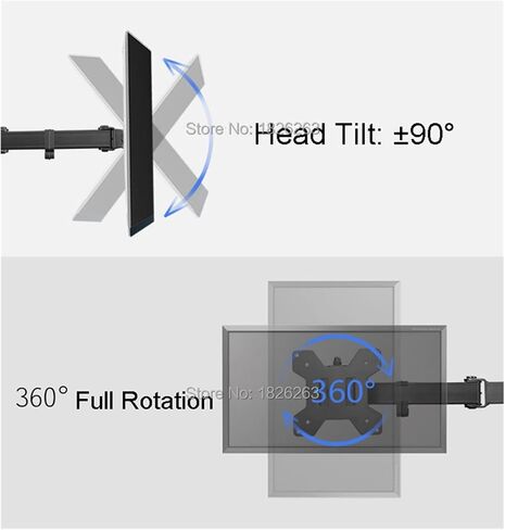 سطح المكتب حامل كامل 360 درجة 4 شاشات شاشة حامل 10 "-24" LCD LED شاشة Mount Mount Arm تحميل 8 كجم كل رأس (لقطات سطح المكتب) in Kuwait