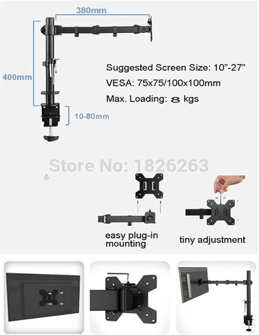 سطح المكتب حامل كامل 360 درجة 4 شاشات شاشة حامل 10 "-24" LCD LED شاشة Mount Mount Arm تحميل 8 كجم كل رأس (لقطات سطح المكتب) in Kuwait