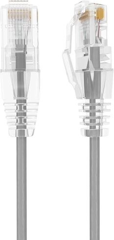 Cableleader 25ft Ultra Slim Cat6 UTP Ethernet Network Patch Cable ، 10Gbps Snagless Boot ، 28awg Pure Bare Copper Wire ، RJ45 مع جهات اتصال مطلية بالذهب ، رمادي in Kuwait