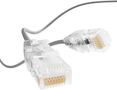 Cableleader 25ft Ultra Slim Cat6 UTP Ethernet Network Patch Cable ، 10Gbps Snagless Boot ، 28awg Pure Bare Copper Wire ، RJ45 مع جهات اتصال مطلية بالذهب ، رمادي in Kuwait