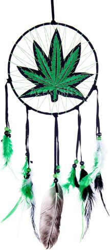 Aces Gifts Marijuana Leaf Pot Weed Embroidered Dream Catcher (16 Inches Long) in Saudi Arabia