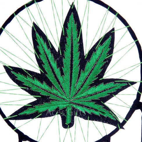 Aces Gifts Marijuana Leaf Pot Weed Embroidered Dream Catcher (16 Inches Long) in Saudi Arabia